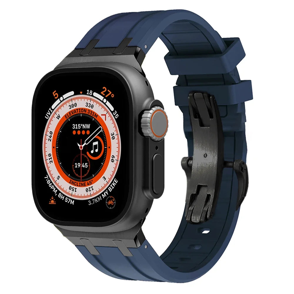 Rubber Sports Band with Butterfly Clasp for Apple Watch